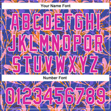 Laden Sie das Bild in den Galerie-Viewer, Custom Purple Deep Pink-White 3D Hawaii Tropical Flower Authentic Baseball Jersey