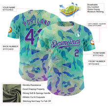 Laden Sie das Bild in den Galerie-Viewer, Custom Ice Blue Purple 3D Hawaii Tropical Marine Creature Authentic Baseball Jersey