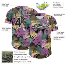 Laden Sie das Bild in den Galerie-Viewer, Custom Black White 3D Hawaii Tropical Palm Leaves Authentic Baseball Jersey