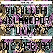 Laden Sie das Bild in den Galerie-Viewer, Custom Black White 3D Hawaii Tropical Palm Leaves Authentic Baseball Jersey