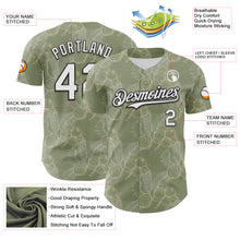 Laden Sie das Bild in den Galerie-Viewer, Custom Olive White-Black 3D Hawaii Tropical Coconut Tree Authentic Baseball Jersey