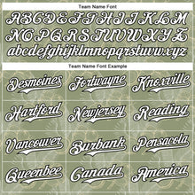 Laden Sie das Bild in den Galerie-Viewer, Custom Olive White-Black 3D Hawaii Tropical Coconut Tree Authentic Baseball Jersey