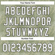 Laden Sie das Bild in den Galerie-Viewer, Custom Olive White-Black 3D Hawaii Tropical Coconut Tree Authentic Baseball Jersey