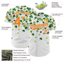 Charger l'image dans la galerie, Custom White Bay Orange-Green 3D St. Patrick's Day Shamrock Authentic Baseball Jersey