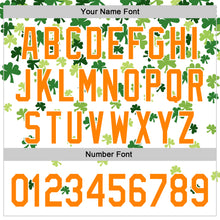 Charger l'image dans la galerie, Custom White Bay Orange-Green 3D St. Patrick's Day Shamrock Authentic Baseball Jersey