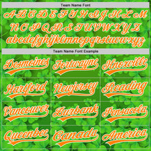 Загрузить изображение в средство просмотра галереи, Custom Green Bay Orange-White 3D St. Patrick's Day Shamrock Authentic Baseball Jersey