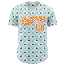 Charger l'image dans la galerie, Custom White Bay Orange-Green 3D St. Patrick's Day Shamrock Authentic Baseball Jersey