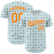Charger l'image dans la galerie, Custom White Bay Orange-Green 3D St. Patrick's Day Shamrock Authentic Baseball Jersey