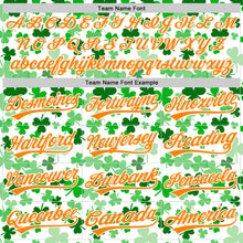 Charger l'image dans la galerie, Custom White Bay Orange-Green 3D St. Patrick's Day Shamrock Authentic Baseball Jersey