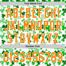 Charger l'image dans la galerie, Custom White Bay Orange-Green 3D St. Patrick's Day Shamrock Authentic Baseball Jersey