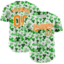 Charger l'image dans la galerie, Custom White Bay Orange-Green 3D St. Patrick's Day Shamrock Authentic Baseball Jersey