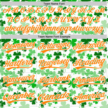 Загрузить изображение в средство просмотра галереи, Custom White Bay Orange-Green 3D St. Patrick's Day Shamrock Authentic Baseball Jersey