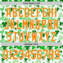 Загрузить изображение в средство просмотра галереи, Custom White Bay Orange-Green 3D St. Patrick's Day Shamrock Authentic Baseball Jersey