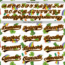 Laden Sie das Bild in den Galerie-Viewer, Custom White Black Bay Orange-Green 3D St. Patrick's Day Shamrock Authentic Baseball Jersey