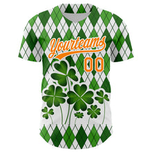 Charger l'image dans la galerie, Custom White Bay Orange-Green 3D St. Patrick's Day Shamrock Authentic Baseball Jersey