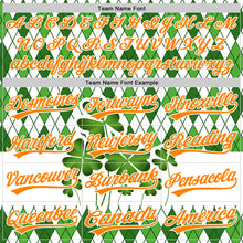 Charger l'image dans la galerie, Custom White Bay Orange-Green 3D St. Patrick's Day Shamrock Authentic Baseball Jersey