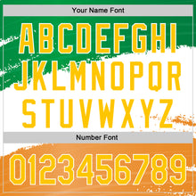 Load image into Gallery viewer, Custom Green Yellow-Texas Orange 3D St. Patrick's Day Shamrock Authentic Baseball Jersey