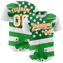 Charger l'image dans la galerie, Custom White Bay Orange-Green 3D St. Patrick's Day Shamrock Authentic Baseball Jersey