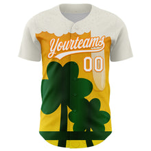 Charger l'image dans la galerie, Custom White Bay Orange-Green 3D St. Patrick's Day Shamrock Beer Authentic Baseball Jersey