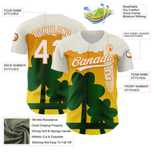 Charger l'image dans la galerie, Custom White Bay Orange-Green 3D St. Patrick's Day Shamrock Beer Authentic Baseball Jersey