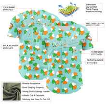 Charger l'image dans la galerie, Custom Ice Blue Green-Bay Orange 3D St. Patrick's Day Shamrock Authentic Baseball Jersey