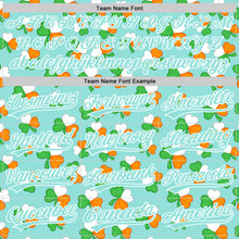 Charger l'image dans la galerie, Custom Ice Blue Green-Bay Orange 3D St. Patrick's Day Shamrock Authentic Baseball Jersey