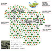 Charger l'image dans la galerie, Custom White Black Green-Bay Orange 3D St. Patrick's Day Shamrock Authentic Baseball Jersey