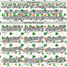 Charger l'image dans la galerie, Custom White Black Green-Bay Orange 3D St. Patrick's Day Shamrock Authentic Baseball Jersey