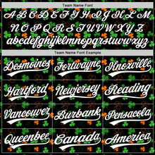 Charger l'image dans la galerie, Custom Black Green-Bay Orange 3D St. Patrick's Day Shamrock Authentic Baseball Jersey