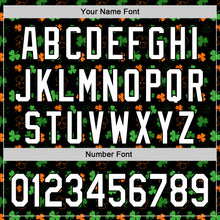 Charger l'image dans la galerie, Custom Black Green-Bay Orange 3D St. Patrick's Day Shamrock Authentic Baseball Jersey