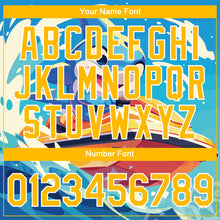 Загрузить изображение в средство просмотра галереи, Custom Sky Blue Gold-White 3D Pattern Design Extreme Sport Cartoon Animal Dolphin Surfing Performance T-Shirt