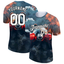 Загрузить изображение в средство просмотра галереи, Custom Steel Gray White-Black 3D Pattern Design Extreme Sport Cartoon Animal Panda Boxing Performance T-Shirt