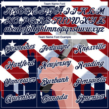 Загрузить изображение в средство просмотра галереи, Custom Royal Red-White 3D Pattern Design American Flag Statue of Liberty Tool Hammer Labor Day Performance T-Shirt