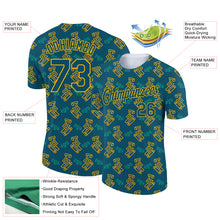 Загрузить изображение в средство просмотра галереи, Custom Midnight Green Gold 3D Pattern Design Machine Excavator Labor Day Performance T-Shirt