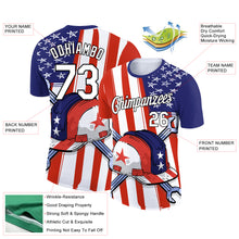 Laden Sie das Bild in den Galerie-Viewer, Custom Red Blue-Black 3D Pattern Design American Flag Tool Wrench Labor Day Performance T-Shirt