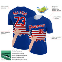 Загрузить изображение в средство просмотра галереи, Custom Royal Red-White 3D Pattern Design American Flag Tool Hammer Labor Day Performance T-Shirt