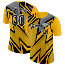 Laden Sie das Bild in den Galerie-Viewer, Custom Gold Black-White 3D Esports Performance T-Shirt
