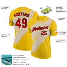 Laden Sie das Bild in den Galerie-Viewer, Custom Yellow Red City Cream-Black 3D Esports Performance T-Shirt