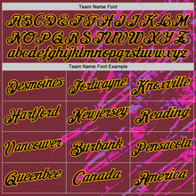 Laden Sie das Bild in den Galerie-Viewer, Custom Burgundy Black Gold-Deep Pink 3D Esports Performance T-Shirt