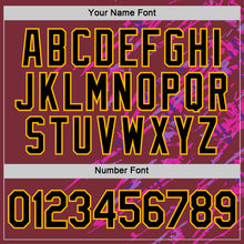 Laden Sie das Bild in den Galerie-Viewer, Custom Burgundy Black Gold-Deep Pink 3D Esports Performance T-Shirt