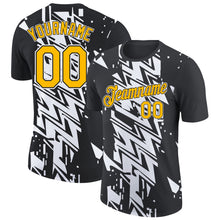 Load image into Gallery viewer, Custom Black Gold-White 3D Esports Performance T-Shirt