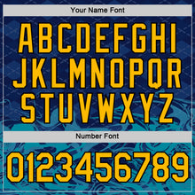 Laden Sie das Bild in den Galerie-Viewer, Custom Navy Gold Teal-Black 3D Esports Performance T-Shirt