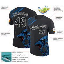 Laden Sie das Bild in den Galerie-Viewer, Custom Black Blue-White 3D Esports Performance T-Shirt