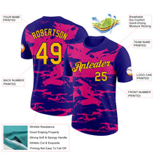 Загрузить изображение в средство просмотра галереи, Custom Dark Purple Gold Hot Pink-Navy 3D Esports Performance T-Shirt