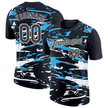 Charger l'image dans la galerie, Custom Black Steel Gray-Sky Blue 3D Esports Performance T-Shirt