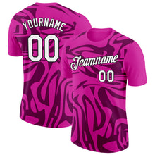 Load image into Gallery viewer, Custom Deep Pink White-Black 3D Esports Performance T-Shirt