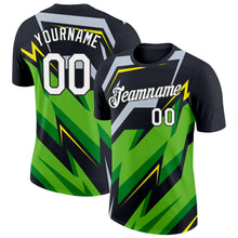 Загрузить изображение в средство просмотра галереи, Custom Black Aurora Green Silver-Light Yellow 3D Esports Performance T-Shirt