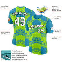 Laden Sie das Bild in den Galerie-Viewer, Custom Panther Blue Neon Green-Black 3D Esports Performance T-Shirt