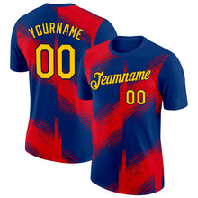 Load image into Gallery viewer, Custom US Navy Blue Yellow Fire Red-Navy 3D Esports Performance T-Shirt