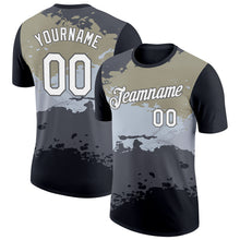Load image into Gallery viewer, Custom Black Steel Gray-Silver 3D Esports Performance T-Shirt